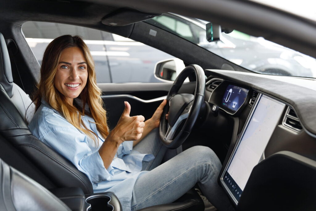 Woman in car
